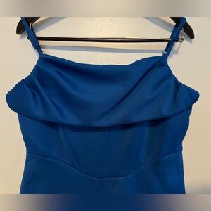 ASOS DESIGN cowl mini corset dress in electric blue. Size 12